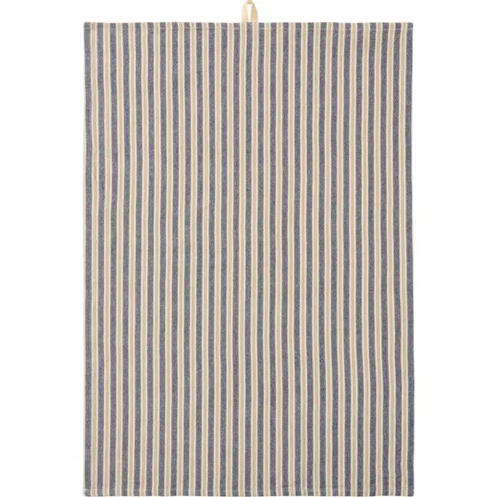 Ib Laursen Viskestykke Elly blå m/brune striber 50x70 cm