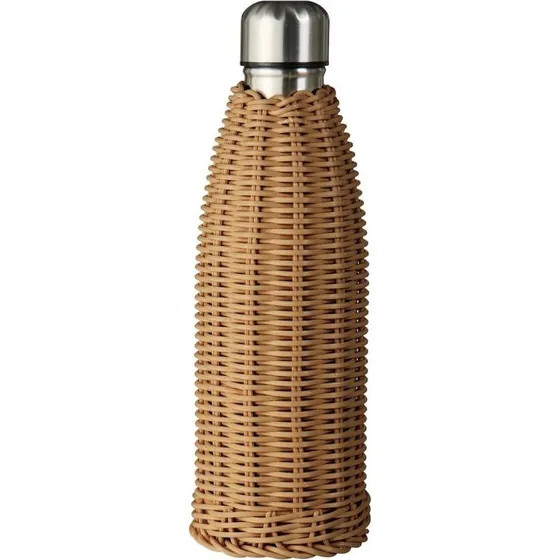 Ib Laursen Termoflaske 500 ml i brun polyrattan