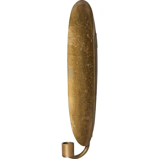 Vægstage i metal med rustikt look og gylden finish, 32,5 cm