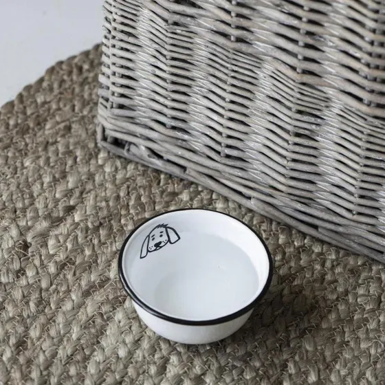 Ib Laursen Hundeskål Mini Hvid Emalje - 11 cm