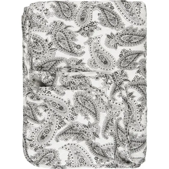 Ib Laursen Quilt / Vattæppe Hvid m/ Sort Paisley - 130x180 cm