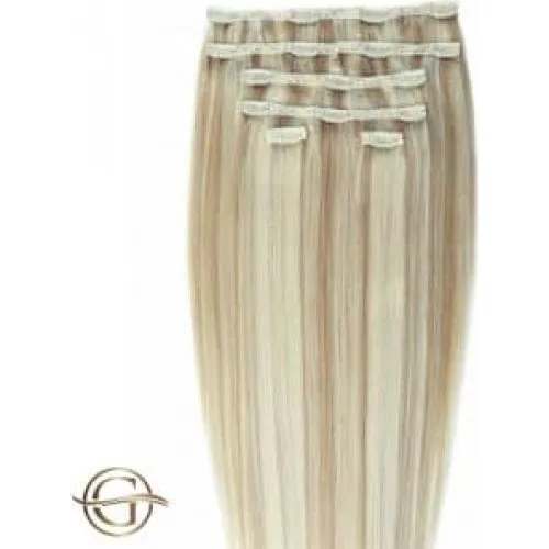 GOLD24 Clip-on Hair Extensions #27/613 Blondemix 60cm - 7 dele