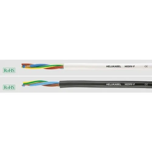 Plastkappeledning H03VV-F sort 2x0,75 R100