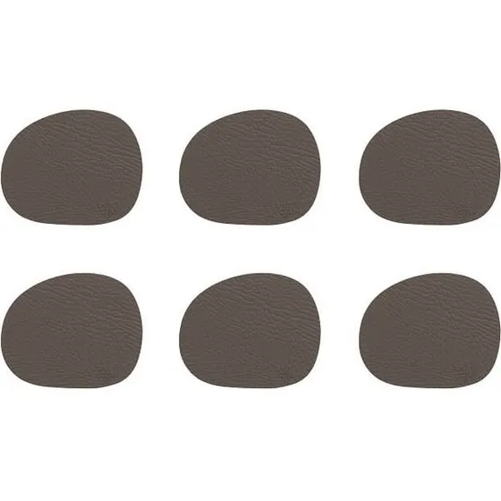Raw Coaster recycled læder Clay 6 stk