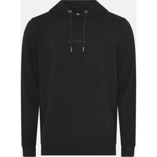 JBS of Denmark Hoodie med logo i sort bambusviskose
