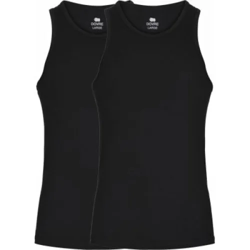 Dovre bambus singlet-undertrøjer 2-pak sort til herre