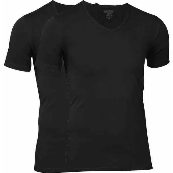 JBS 2-pack V-hals undertrøje i bambus - Sort - 3XL