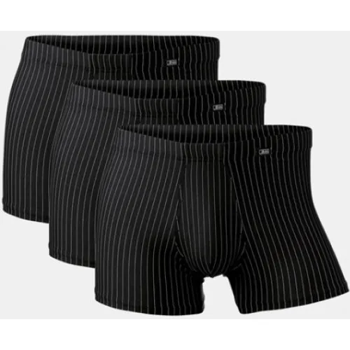 JBS 3-pak microfiber boxershorts i sort med striber - Herre