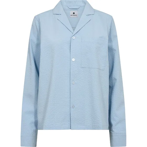 JBS of Denmark Bambus Pyjamasskjorte i Seersucker, Lyseblå, Str. S
