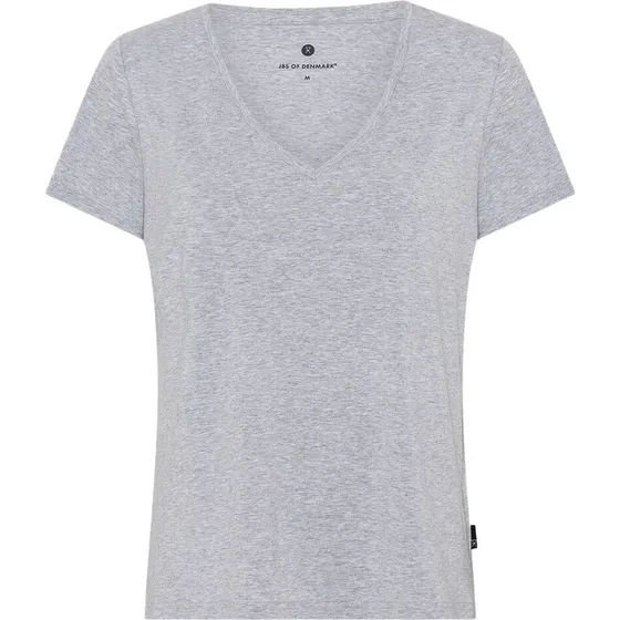 JBS of Denmark Grå V-hals T-shirt i bambus, str. 2XL