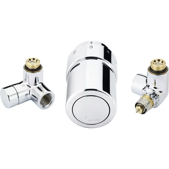 Danfoss RTX ventilsæt, højre monteret termostat, krom