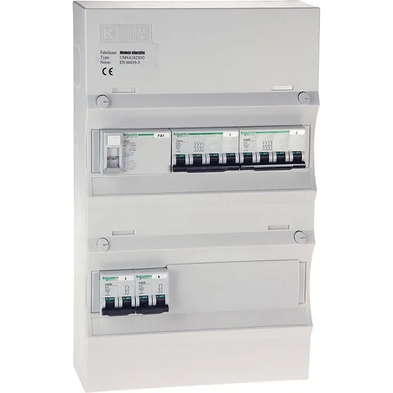 Schneider Electric Færdigmonteret gruppetavle - HPFI - Lysegrå