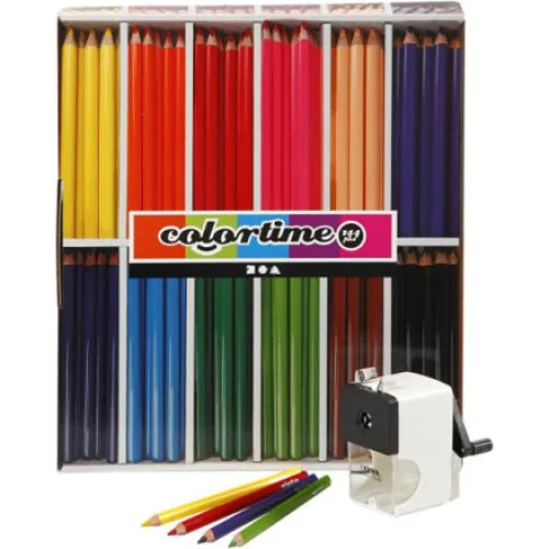 Colortime farveblyanter, 12 farver, 5 mm mine, assorteret