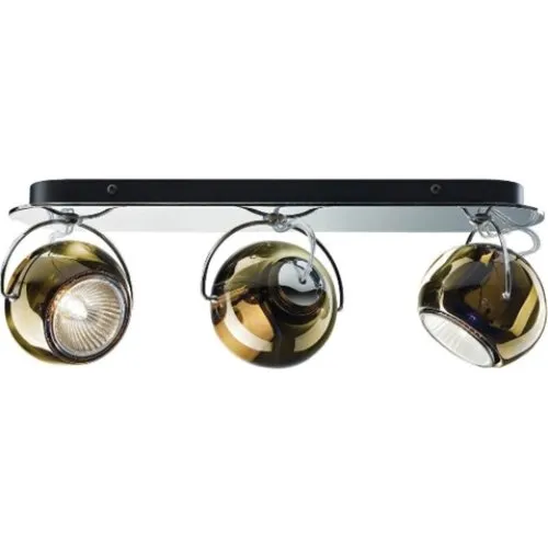 Fabbian Beluga 3 væglampe/loftlampe, brun