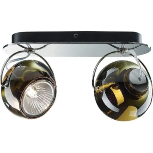 Fabbian Beluga 2 væglampe/loftlampe, brun