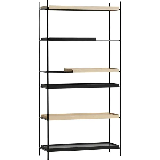 Woud Tray Reol Style 10 Høj - Eg/Sort (100x201 cm)