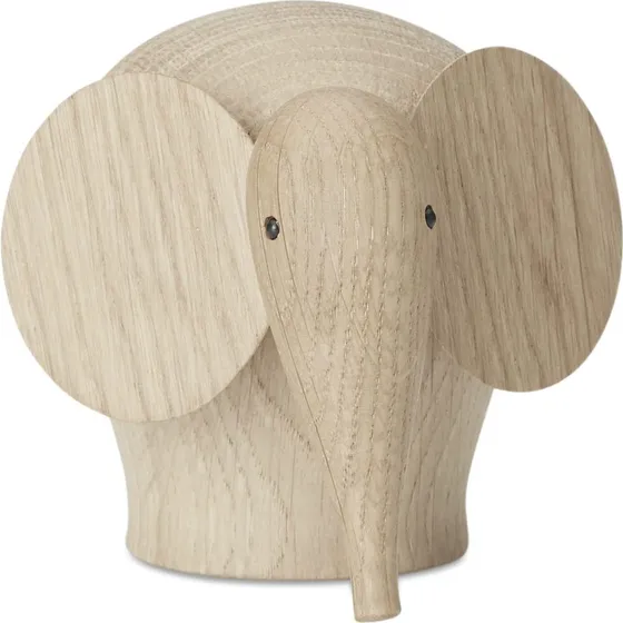 WOUD Nunu Elephant figur i egetræ - Mini
