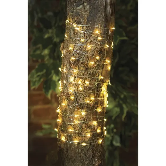 Veli Line solcelle-lyskæde 200 LED varm hvid 20 m