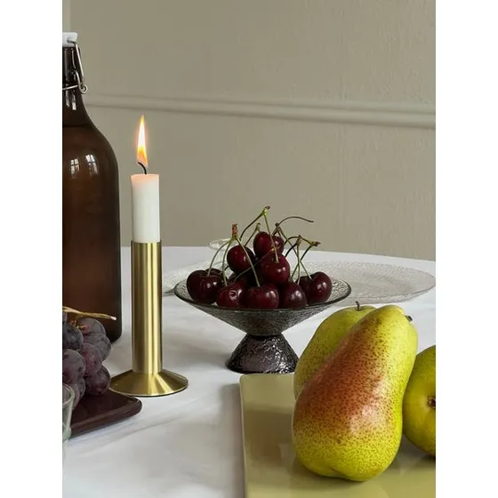 Hübsch Bonbon Glasskål Medium Grøn/Brun ø15cm