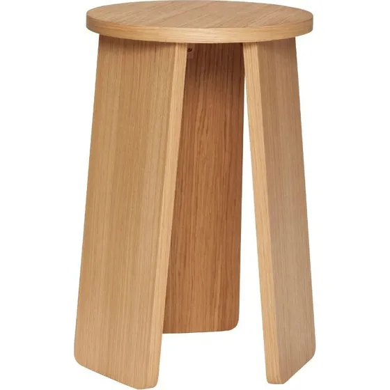 Hübsch Split skammel i egetræ, 35 cm