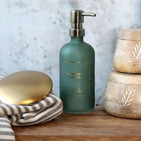 Elegant Sæbeflaske med Pumpe – Mosgrøn 500 ml