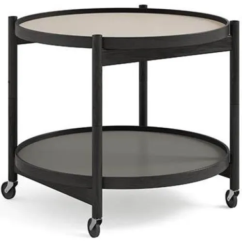 Brdr. Krüger Bølling Bakkebord 60 cm - Sortlakeret eg & Stone
