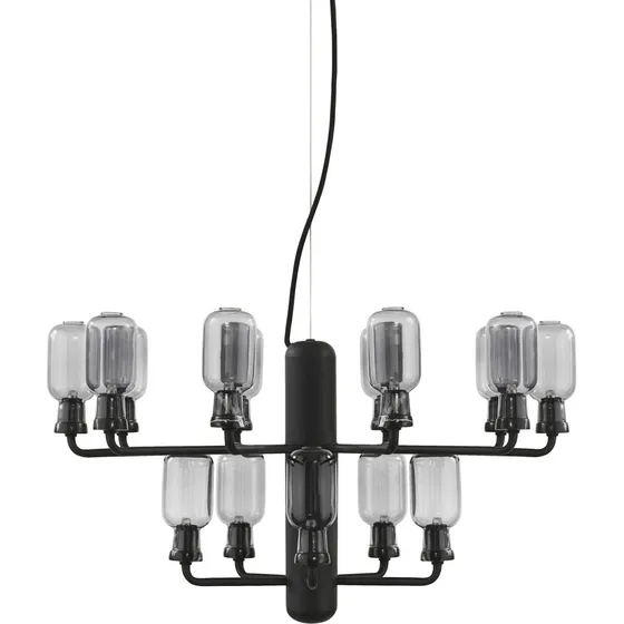 Normann Copenhagen Amp Lysekrone Lille Røgfarvet & Sort