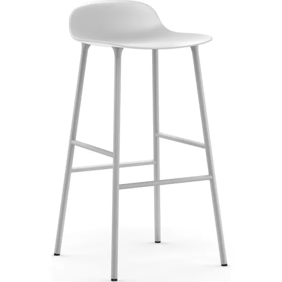 Normann Copenhagen Form Barstol Hvid/Hvid Stål 75 cm
