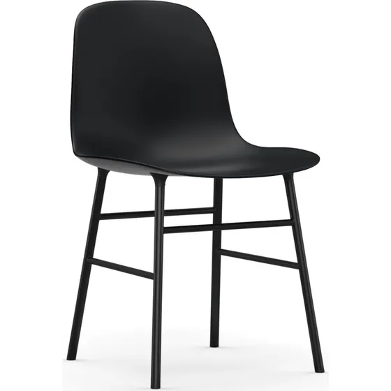 Normann Copenhagen Form Spisebordsstol - Sort/Sort Stål