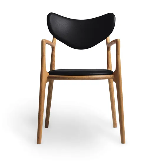 Salon Spisebordsstol - Olieret Eg & Sort Læder