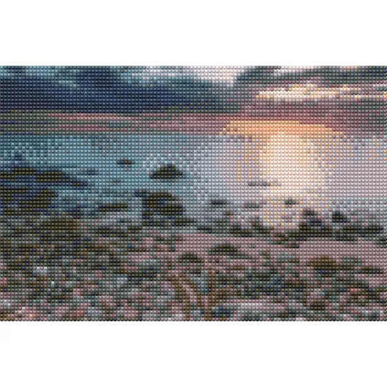 Diamond Art Solnedgang/Vand 20x30 cm