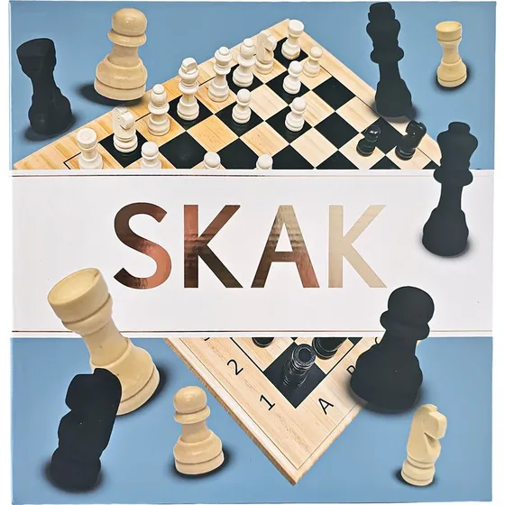 Skakspil i træ - Klassisk strategispil til 2 spillere