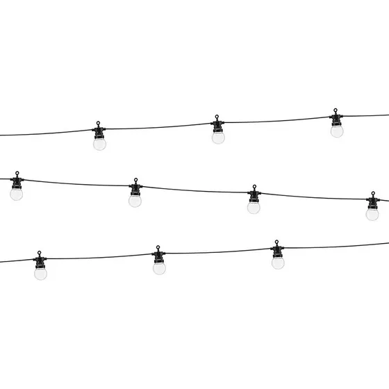 Retro LED lyskæde sort 5 m (5m pærer + 3m ledning)