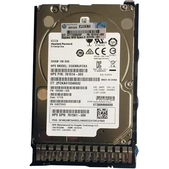 HPE 300 GB SAS 12 Gb/s 10.000 rpm 2,5" SFF Harddisk
