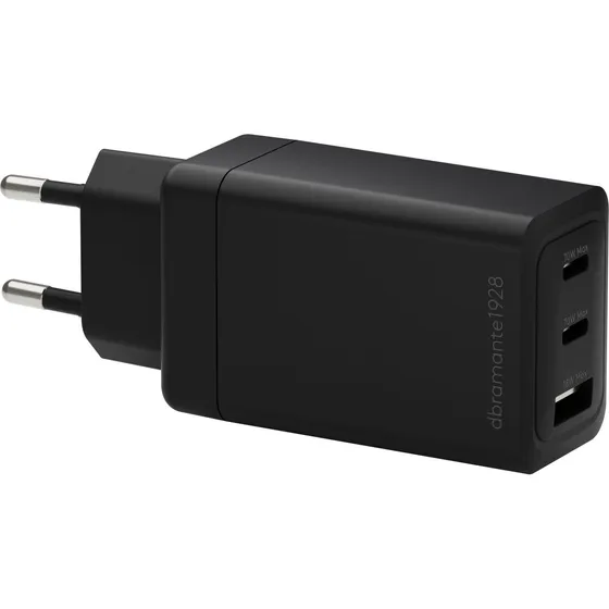 DBRAMANTE IT EU Wall Charger - 70W (2xUSB-C + 1xUSB-A) - Sort