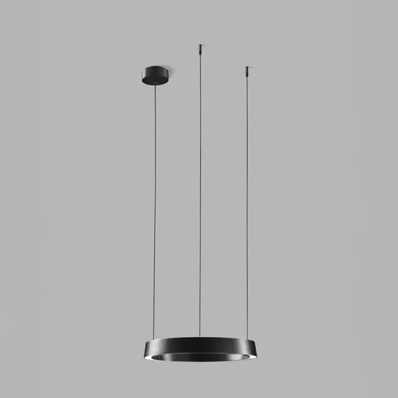 Light-Point Edge Round LED-hængelampe, Sort, Ø40cm