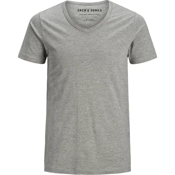Jack & Jones V-hals T-shirt i grå melange - L