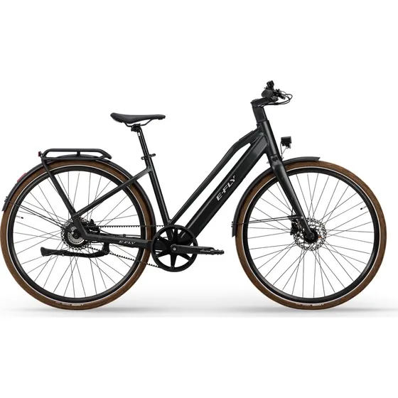 E-Fly EOS Dame Elcykel - Sort - 55 cm - Remtræk