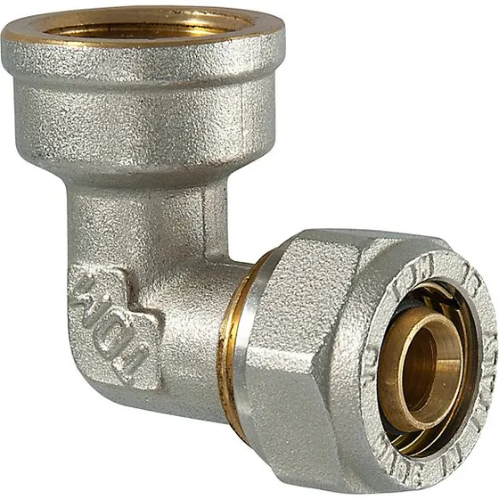 Vinkel 16x2,0 mm med muffe 90° 1/2'' ALU kompression