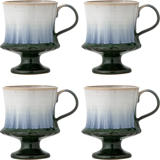 Creative Collection Odile Krus i blå stentøj - Sæt med 4 stk.