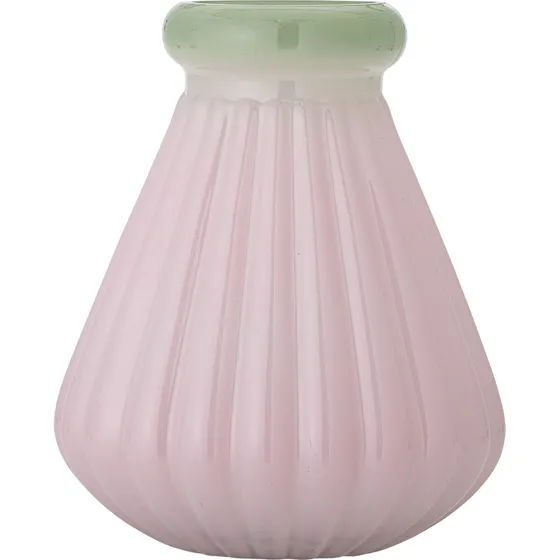 Creative Collection Judith Vase - Rosa Glas med riflet form