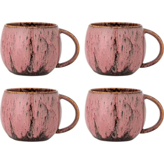 Creative Collection Rayen Krus, Rosa Stentøj, Sæt med 4 stk.