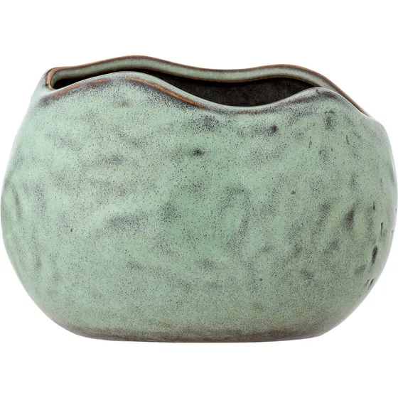 Bloomingville Pennie Urtepotteskjuler, Grøn Stentøj, 16,5x11x13 cm