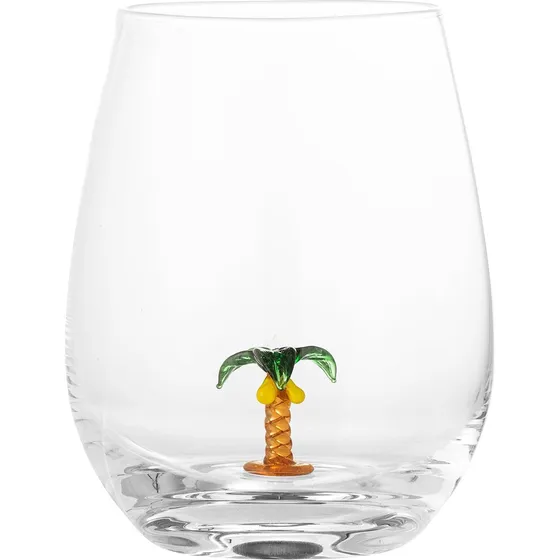 Bloomingville Misa Drikkeglas med palmedetalje, 56 cl, klar