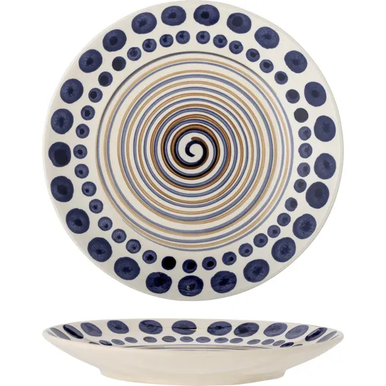 Bloomingville Shama Tallerken - Orange/Blå - 27 cm Stentøj