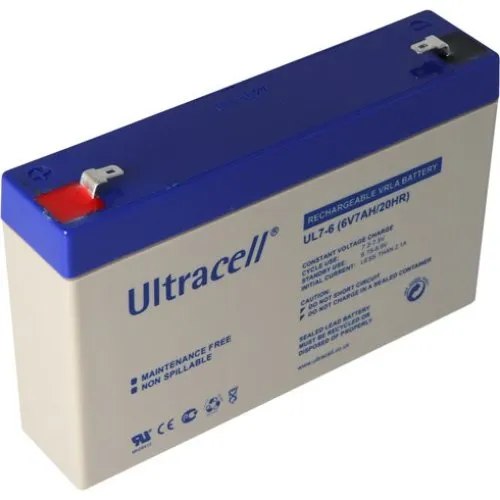 Ultracell 6V 7Ah Bly-syre Batteri - 65x151x95 mm