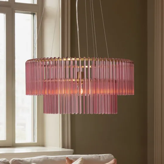 Globen Lighting Hook 60 Pendel - Rosa & Børstet Messing
