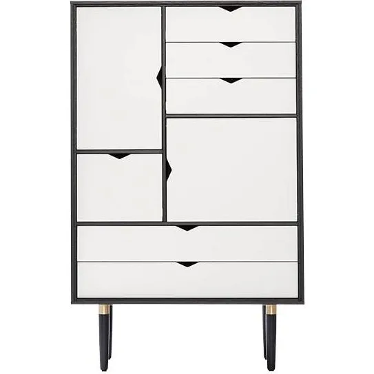 Andersen Furniture S5 reol - Sort med hvide fronter