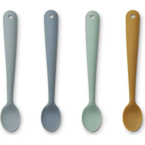 Liewood Siv Bløde Babyskeer - 4-pak - Silikone - Blue Multi Mix