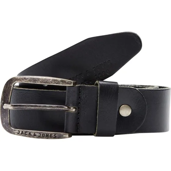 Jack & Jones Paul læderbælte - Sort - 80 cm